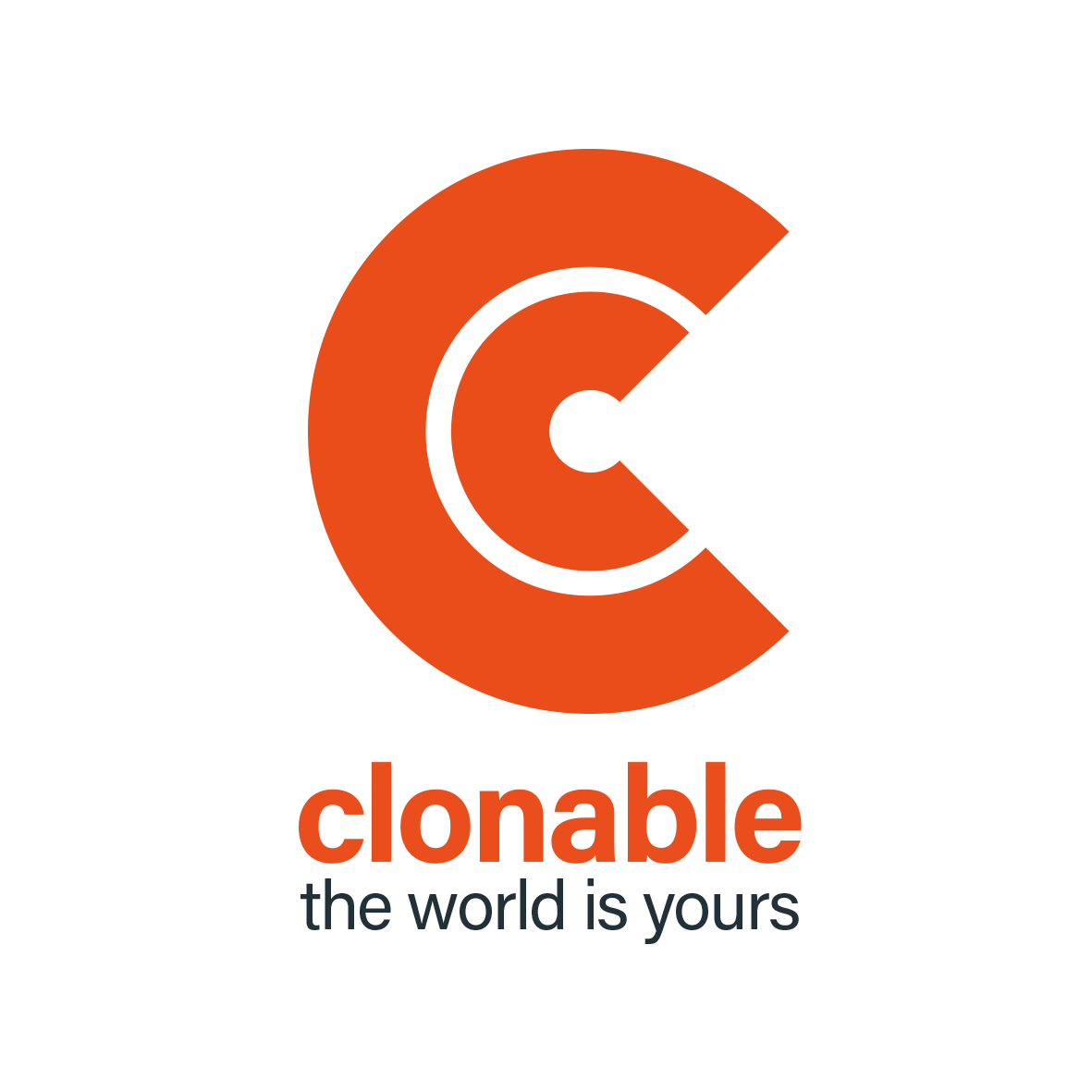 Clonable verticaal met slogan lichte achtergrond